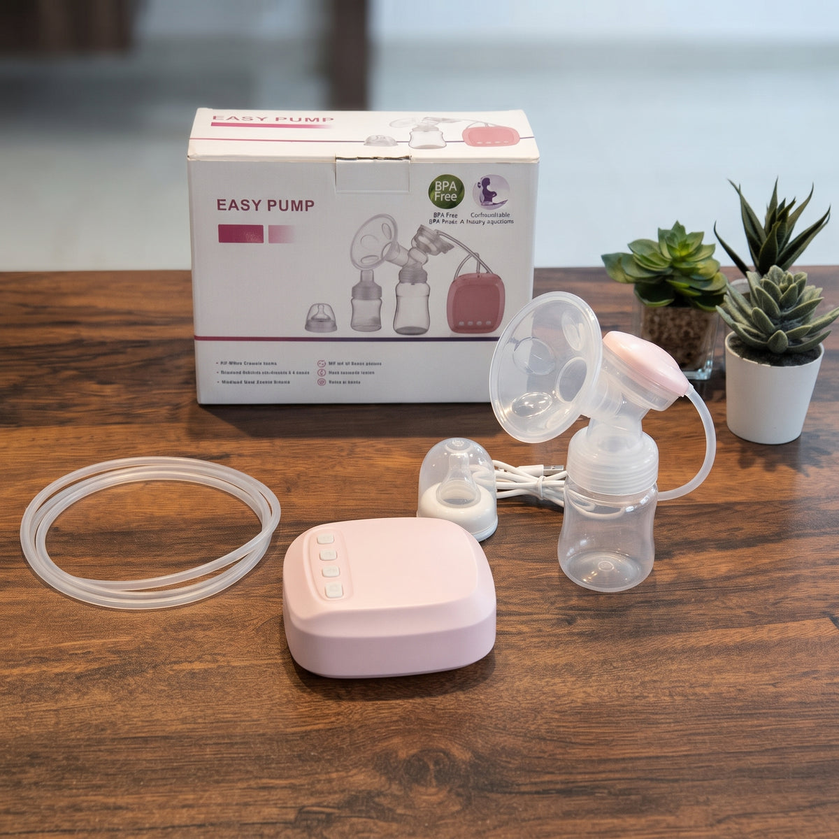 Electric Breast Pump – Pink | USB Powered Automatic Milk Extractor