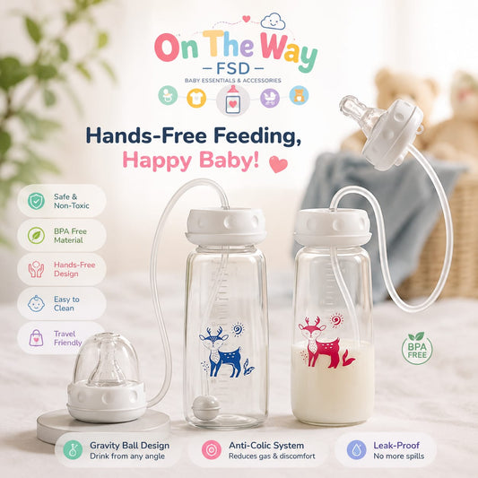 Hands-free anti-colic baby feeding bottle